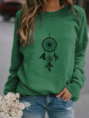 Women's Ethnic Print Oversized Sweatshirt