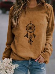 Women's Ethnic Print Oversized Sweatshirt