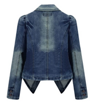 Plus Size Women's Denim Jacket Fat And Thin Long-sleeved Jacket Women