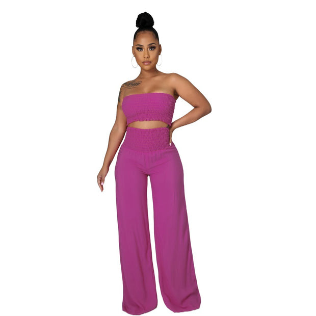 Women's Tube Top Pants Women's Two Piece Set