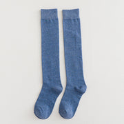 Solid Color Calf Socks Women's Cotton Long Socks