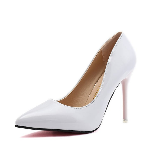 Shallow Mouth Women's Shoes Pointed Toe All-match Patent Leather Women's Single Shoes