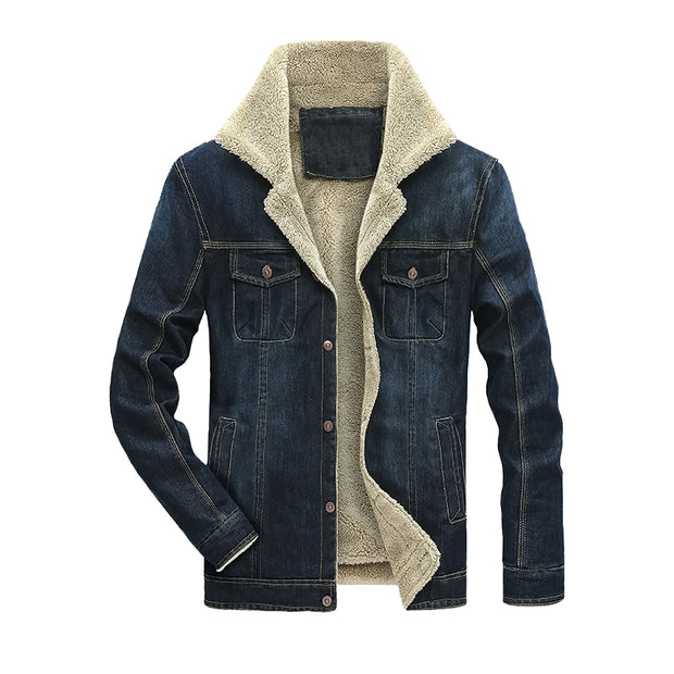 Men Brand Clothing Denim Jacket Fashion Mens Jeans Jacket Thick Warm Winter Outwear Male Cowboy