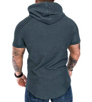 Pleated raglan sleeves men's sweater