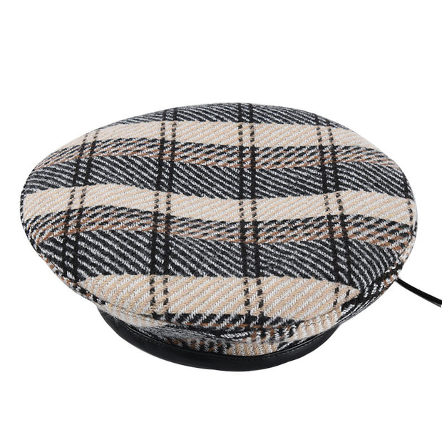 Women's Retro Japanese Plaid Beret Hat