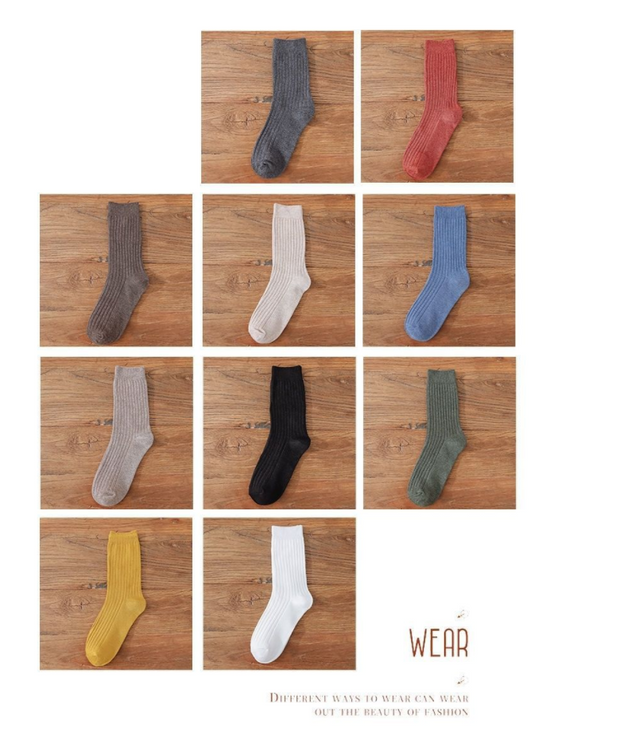 Socks Women's Mid-calf Length Socks Autumn And Winter Cotton Socks Students Korean Style Women's Socks Stockings Japanese Style Loose Socks