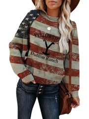 Women's Yellowstone Dutton Ranch Print Sweatshirt