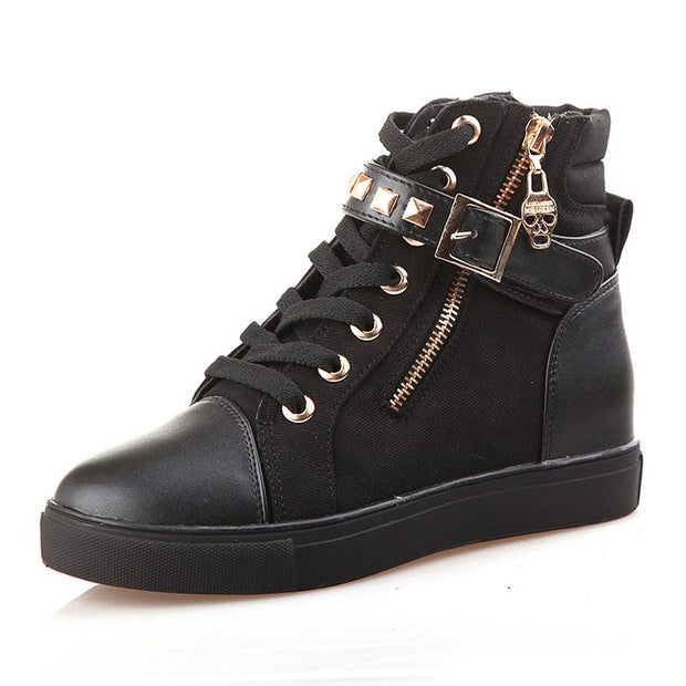 High-top canvas shoes women's flat casual shoes