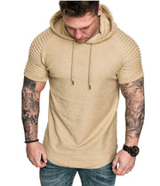 Pleated raglan sleeves men's sweater