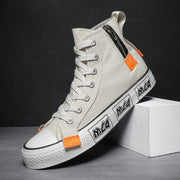 Mens College Style High Top Canvas Shoes