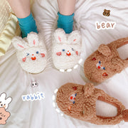 Home Indoor Household Couple Plush Slippers