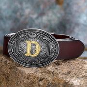 Men's And Women's Floral Letter Buckle Belts