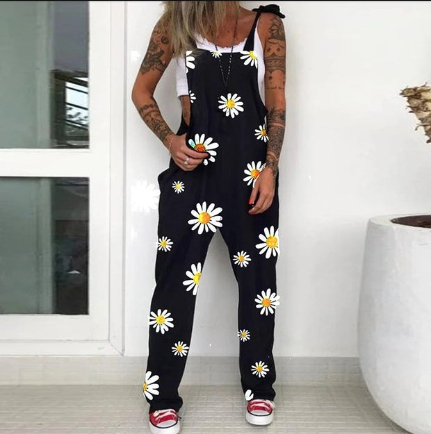 Street Fashion Skull Print Overalls Women