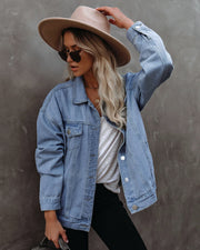 Women's Solid Color Denim Casual Jacket