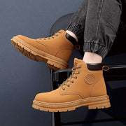 Mens Winter Boots Chunky Mid Heel Shoes Fashion Ankle Boots