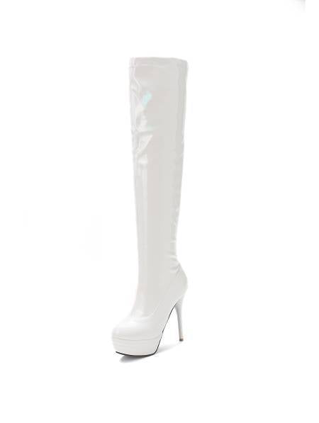 Women's Platform Stiletto Leather Boots Size