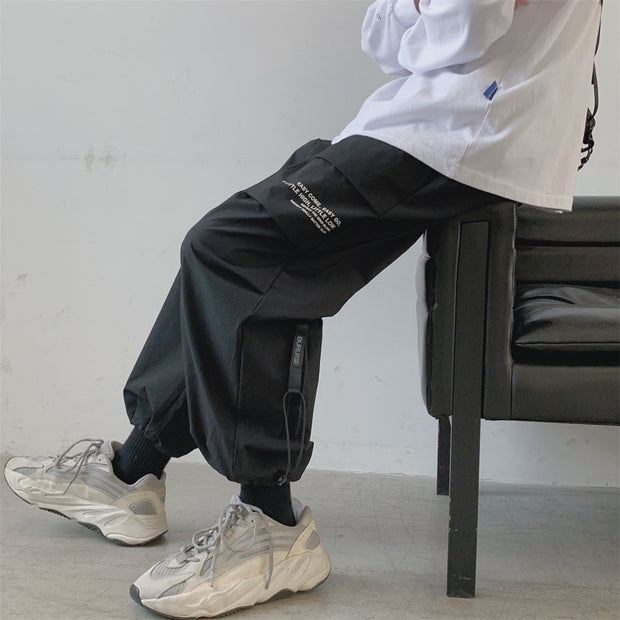 Drawstring Drawstring Pants Men's Trendy Functional Overalls Loose Casual Pants