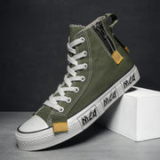 Mens College Style High Top Canvas Shoes