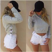 Slim-fit Short Women's Cotton Sweatshirt